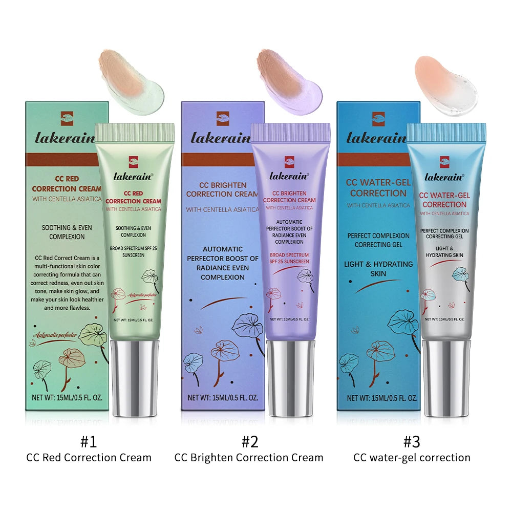 3er-Pack CC Cream Farbwechsel-Flüssig-Foundation mit Centella-Extrakt, koreanischer High Coverage Foundation, Foundation-Creme für das Gesicht, Make-up-Grundlage