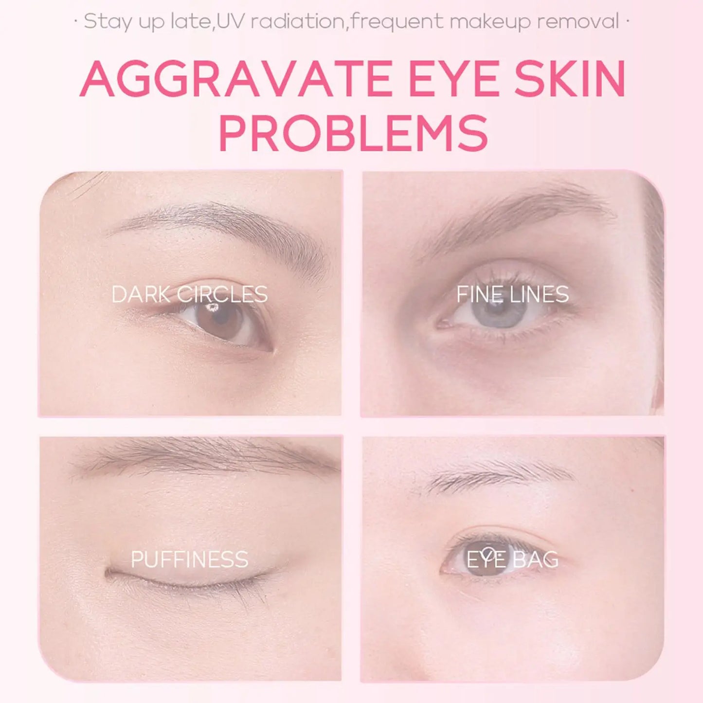 15ml Sakura Serum Eye Massage Cream Slide Ball Essence Firming Remover Dark Circles Wrinkle Anti-Puffiness Bags Under Eye Serum