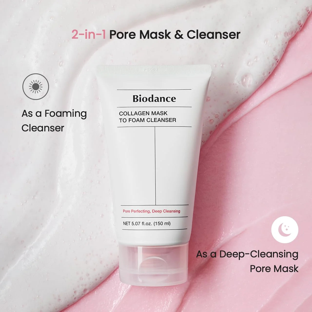 Biodance Korean Skincare Collagen Foam Cleanser - Deep Pore Cleansing & Hydration, pH-Balanced 150ml