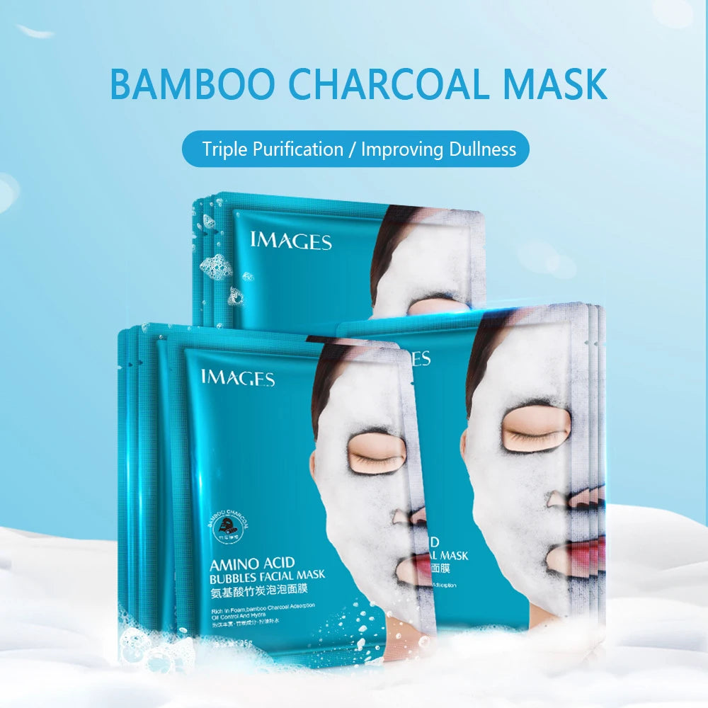 1~10PCS Oxygen Bubble Mask Black Sea Salt Moisturizing Bubble Facial Mask Deep Cleansing Skin Rejuvenation Shrink Pore Oil