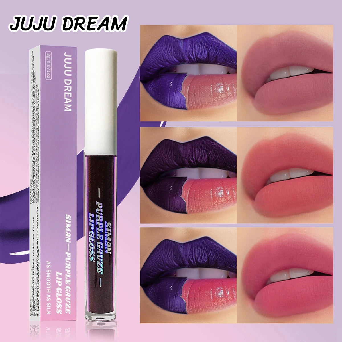 Siman Purple Glaze Lip Gloss – Peel Off Tint