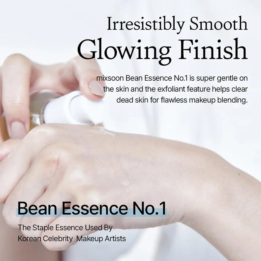 Mixsoon bean essence exfoliating moisturizing hydrating Korean skin care glass muscle hyaluronic acid essence deep hydrating