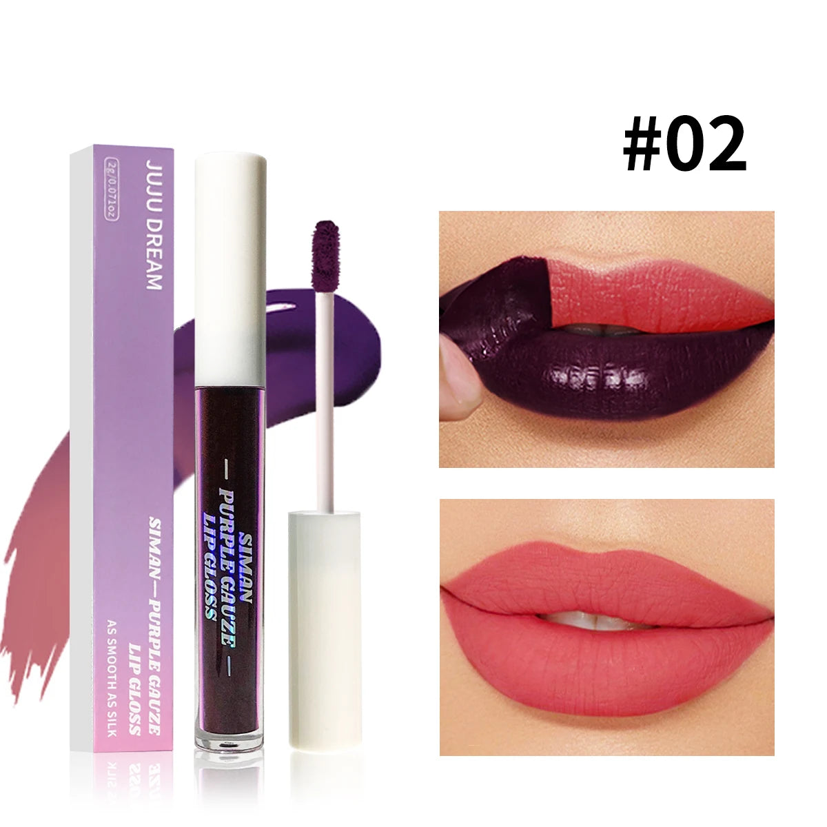 Siman Purple Glaze Lip Gloss – Peel Off Tint