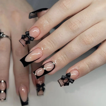 3D Bowknot French Press-On Nails (24pcs)