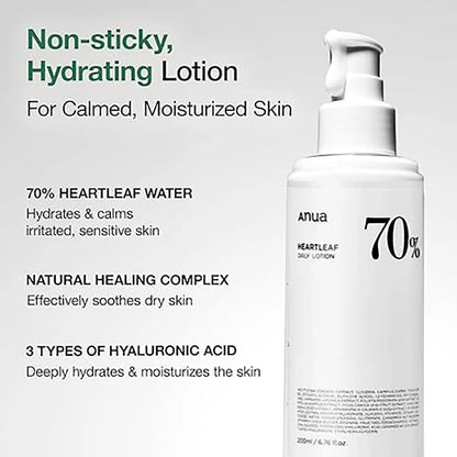 Anua Heartleaf 70% Daily Lotion – Lightweight Soothing Moisturizer