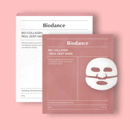 BIODANCE Bio-Collagen Deep Hydrating Gel Mask, Night Moisturizing, Shrinking Pores, Improving Elasticity, 4 Pieces per Box