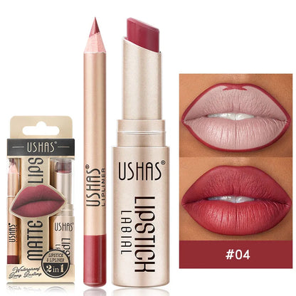 USHAS Matte Lipstick & Liner Set