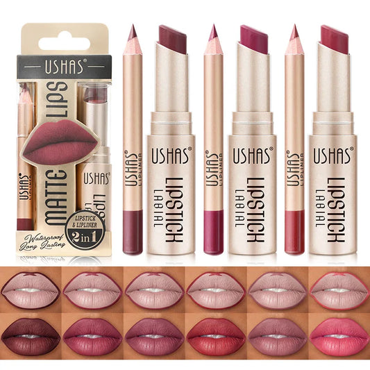 USHAS Matte Lipstick & Liner Set
