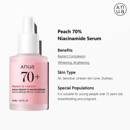 PEACH 70 +NIACINAMIDE FACIAL SERUM Glow booster Serum For Uneven & Dull Skin Tone Glow hydration Collagen Face Moisturizer