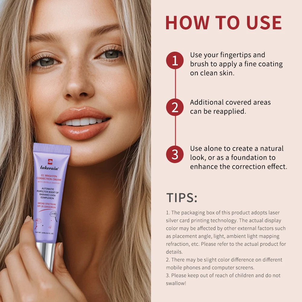 3er-Pack CC Cream Farbwechsel-Flüssig-Foundation mit Centella-Extrakt, koreanischer High Coverage Foundation, Foundation-Creme für das Gesicht, Make-up-Grundlage