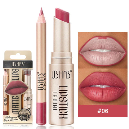USHAS Matte Lipstick & Liner Set