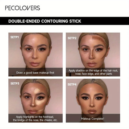 Contouring Stick with Double-headed Concealer Highlighter for Three-dimensional Nose Bridge Shadow V Face High Nose Bridge