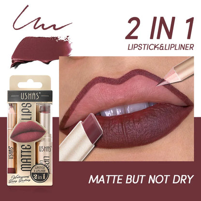 USHAS Matte Lipstick & Liner Set