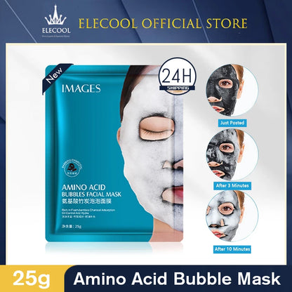 1~10PCS Oxygen Bubble Mask Black Sea Salt Moisturizing Bubble Facial Mask Deep Cleansing Skin Rejuvenation Shrink Pore Oil