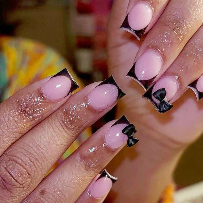 3D Bowknot French Press-On Nails (24pcs)