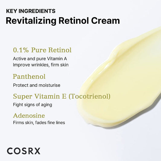 COSRX The Retinol 0.1 Cream – Anti Aging & Firming Night Moisturizer
